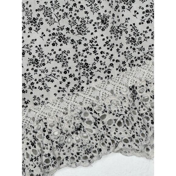 NWT American Eagle Women Shorts Large Floral Print Eyelet Ruffle Hem Linen Blend - Picture 7 of 12